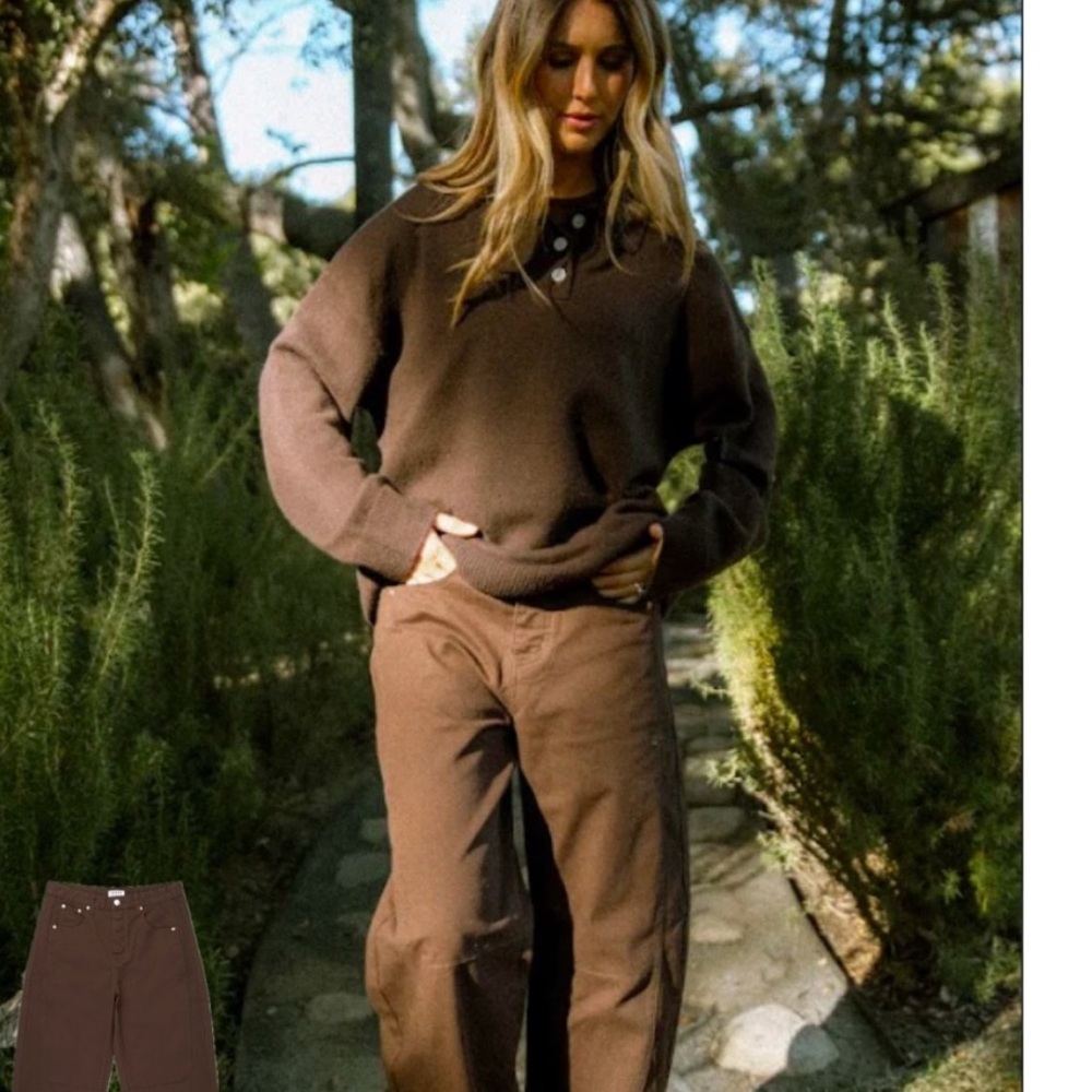 Parke Brown cotton twill horseshoe Pants